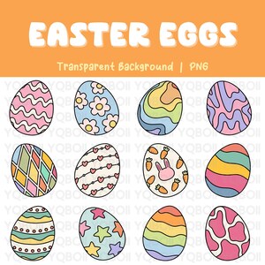 Easter Eggs Clipart | Cute Easter Eggs png | Easter Graphics | Transparent Background png