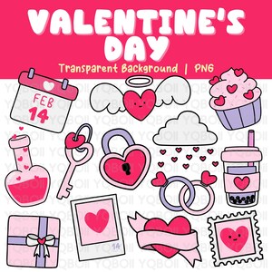 Valentine&#39;s Day PNG | Cute Valentine Clipart | Love and Romance Clipart | Transparent Background png