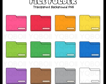 File Folder Clipart — Colorful Clip Art Set - Etsy