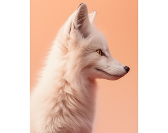 Arctic Fox - Looking Right - Realistic, Striking & Unique Wildlife Animal Wall Art