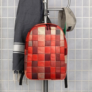 Rucksack Rot Cube Print