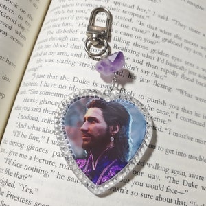 Llavero acrílico con retrato de cristal de amatista de Gale Waterdeep de Baldur's Gate 3