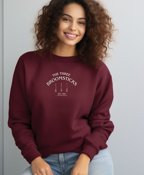 THREE BROOMSTICKS Embroidered Sweatshirt Harry Potter Apparel HOGWARTS Apparel Hogwarts Merch Harry Potter Merch Hogwarts Etsy