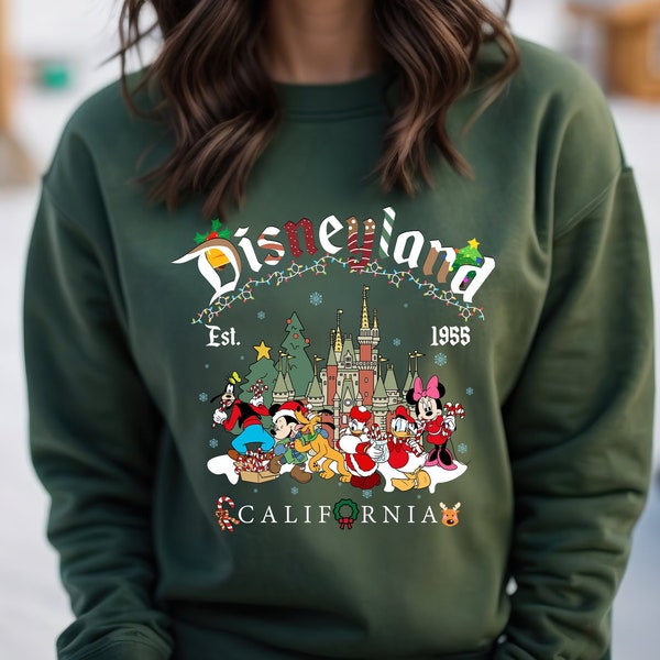 Vintage Disneyland Christmas Sweatshirt, Mickey and Friends Christmas Sweatshirt, Disneyland Sweatshirt, Christmas Family Shirt, Christmas