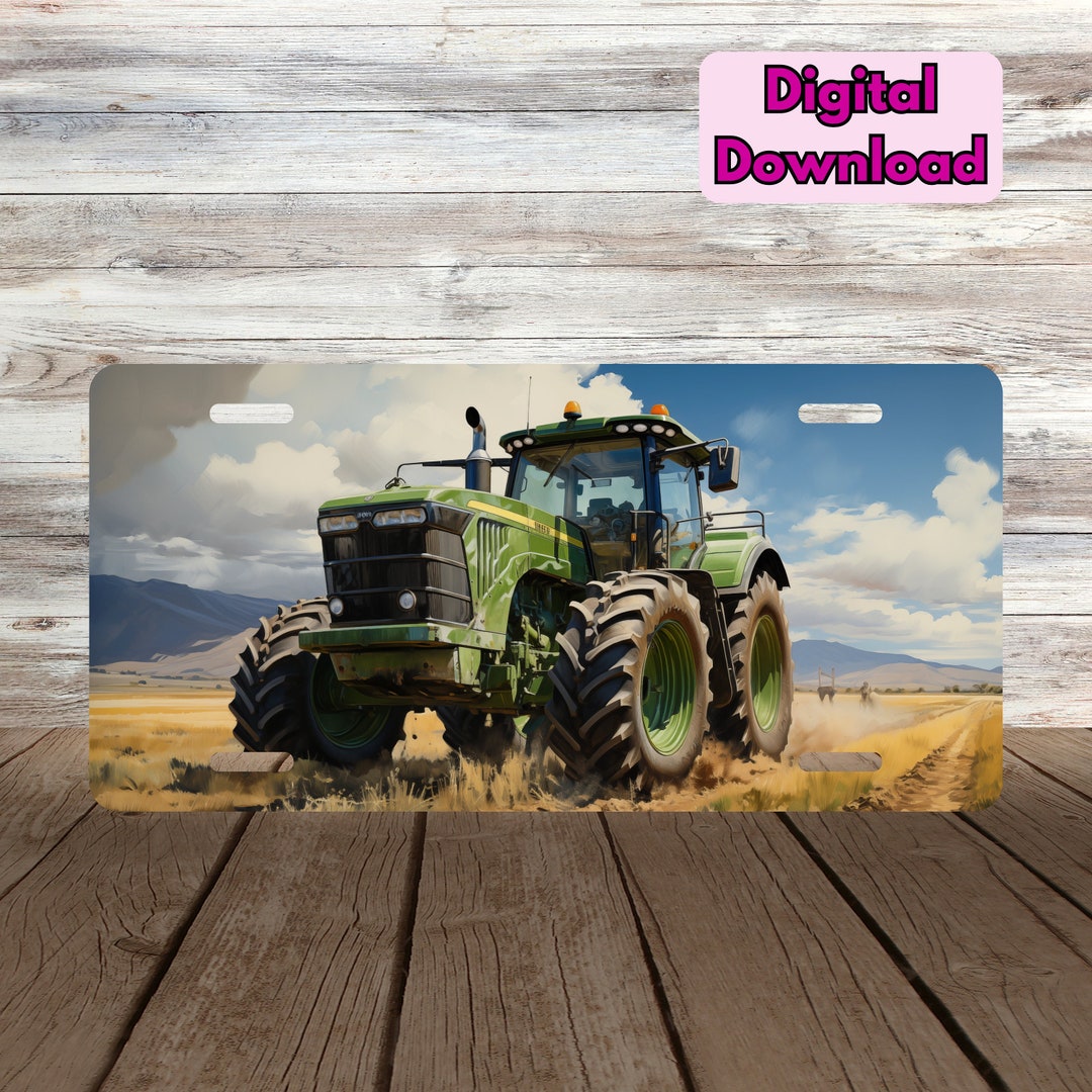 Tractor License Plate PNG, Farmer's Country Tractor Sublimation Design