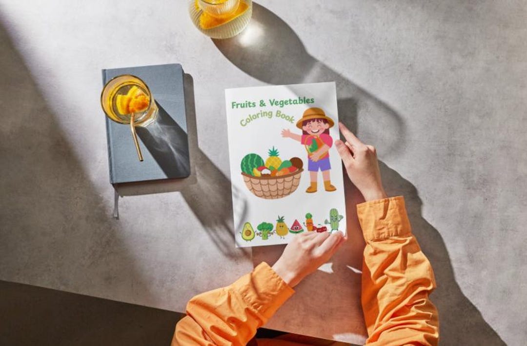 Printable Fruits and Vegetables Coloring Book (20 Pages PDF) - Etsy