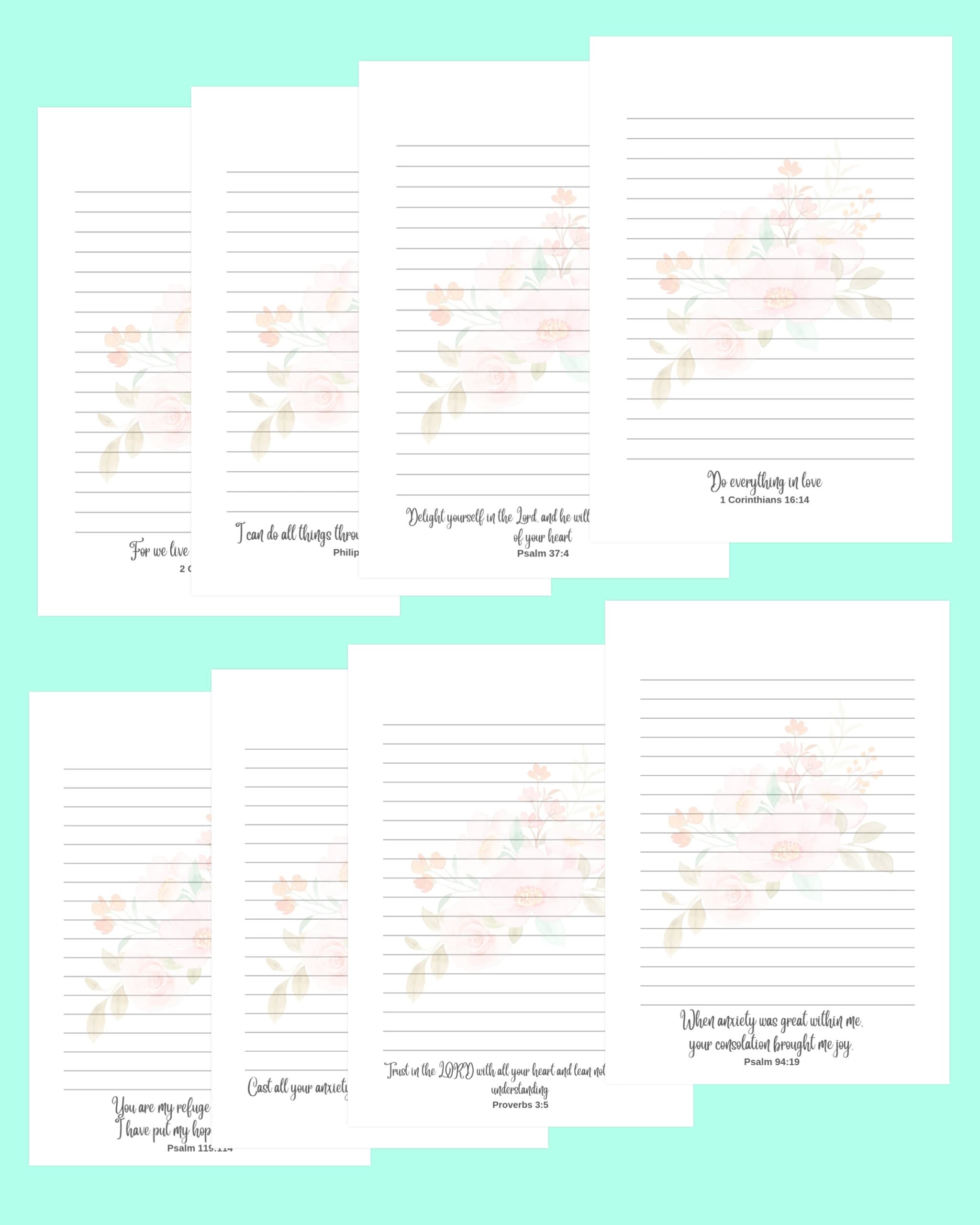 Printable Notes Template, Printable Notepad, Printable Stationery, Printable Writing Paper, A6 ...