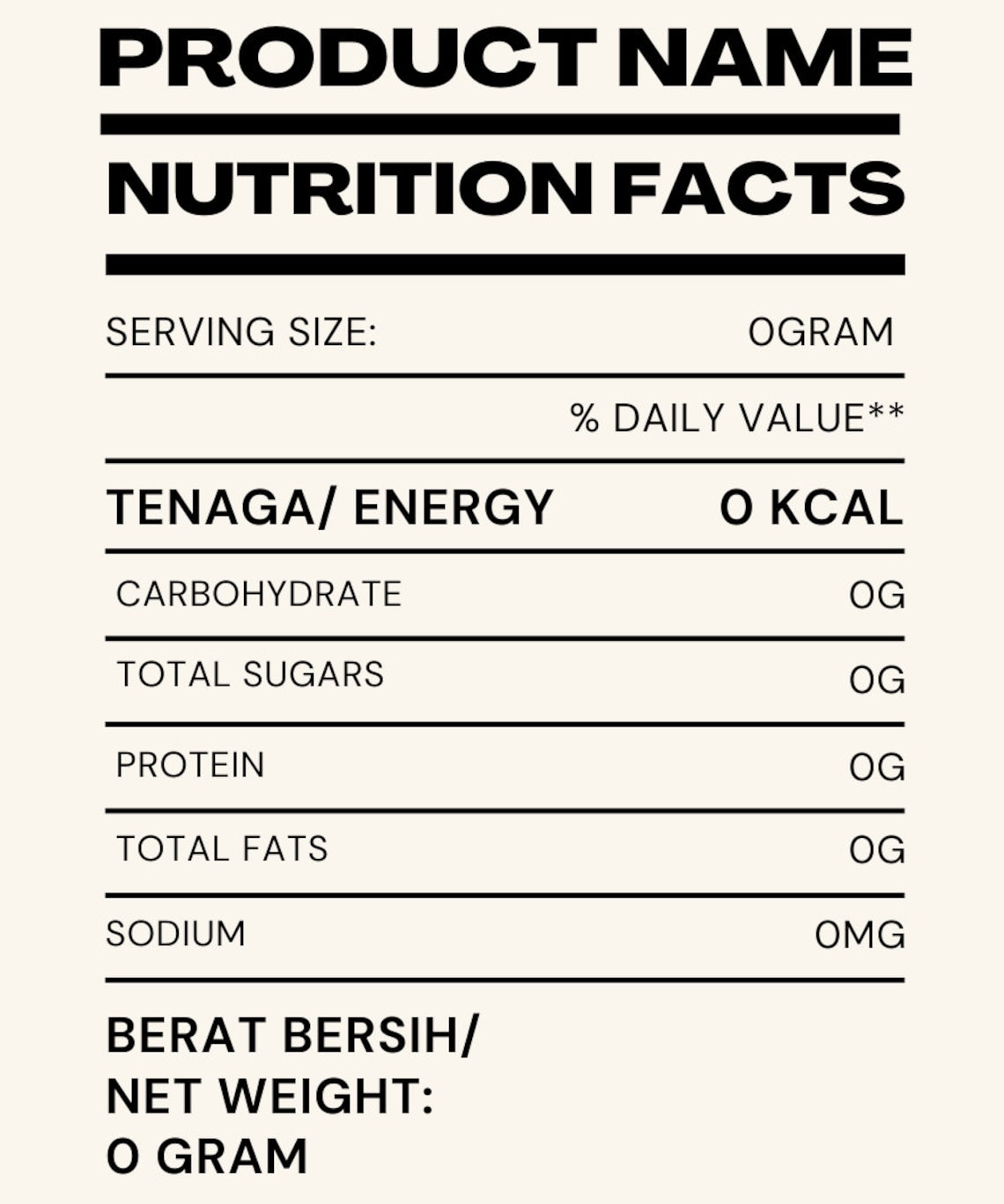 Editable Nutrition Facts Template Professional Food Label Design Etsy Editable Nutrition Facts Template Professional Food Label Design Etsy