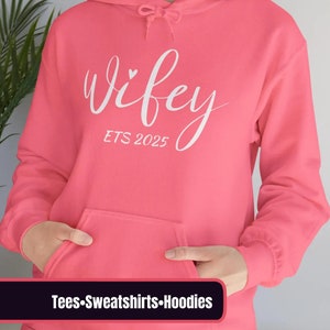 Personalize Wifey 2025 hoodie, Engagement sweatshirt, Bridal Shower Gift, Gift for Bride Personalized Bridal Gift, Xmas Gift For future wife