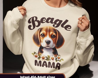 Beagle Mama tröja för småbarn/barn/vuxen, mors dag-present, tröja för hundmamma, beaglemamma-present, beagle-t-shirt, beagle-älskare-tröja