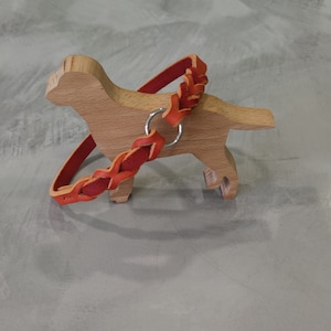 Branded collar made of fat leather, branded strap, decorative leather collar, leather strap, simple branded strap, saddle stitching, braided leather collar