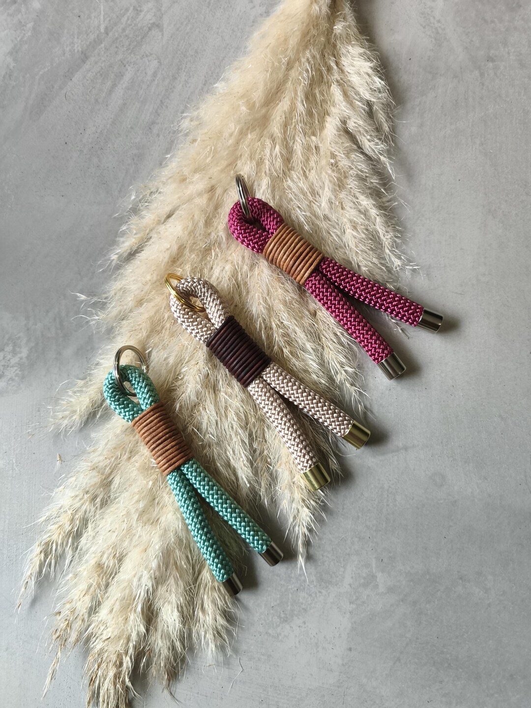 Key Rings With Rope Key Chain, Bag Charm, Gift Idea, Rope Pendant, Key Ring, Rope Meets ...