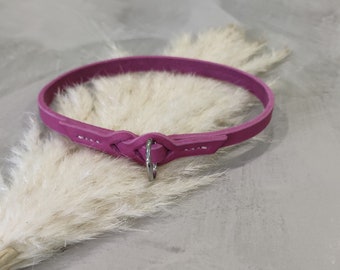 Markenhalsband Fettleder, Markenband, Schmuckhalsband Leder, Lederband, schlichtes Markenbändchen, Sattlernaht, geflochtenes Lederhalsband