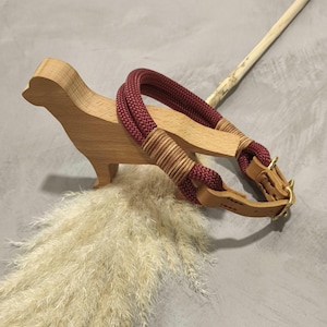 Rope collar with buckle, sewn in fat leather, dog collar, adjustable collar, colorful rope collar, rope x leather