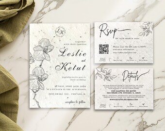 Pflanzbare Hochzeitseinladungskarten, personalisiertes Hochzeitseinladungsset mit Umschlägen, individuelle Saatpapierkarten