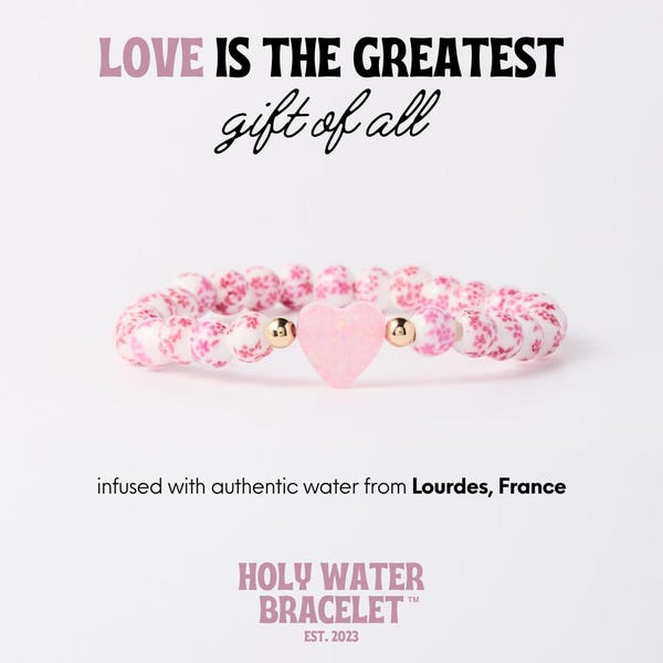 Pulsera de corazón de porcelana con agua bendita