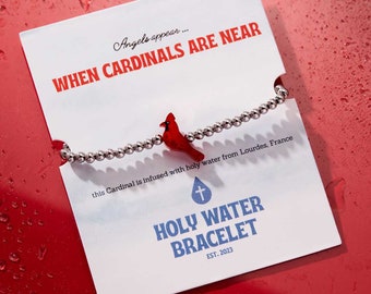 HOLY WATER RED cardinal bracelet in silver