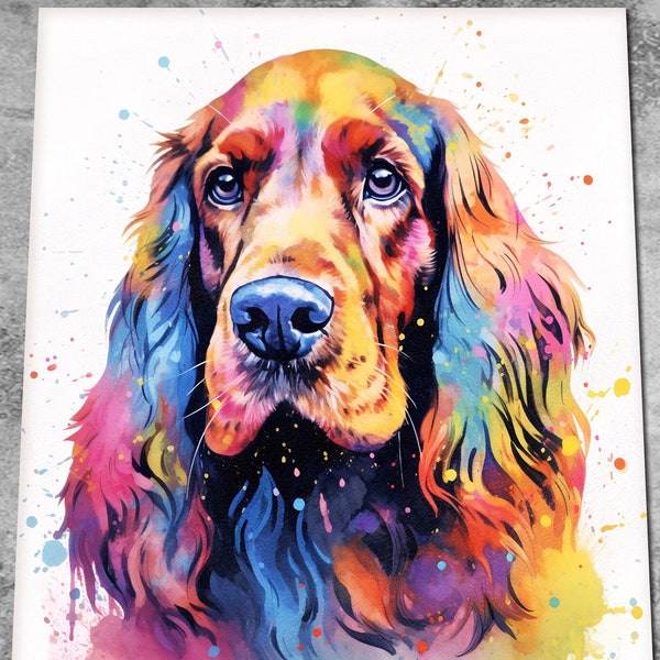 Cocker Spaniel Art Print - Golden Brown Spaniel Watercolour Painting - Dog Painting Art Memorial Gift - Dog Lover Gift - Canvas or Print