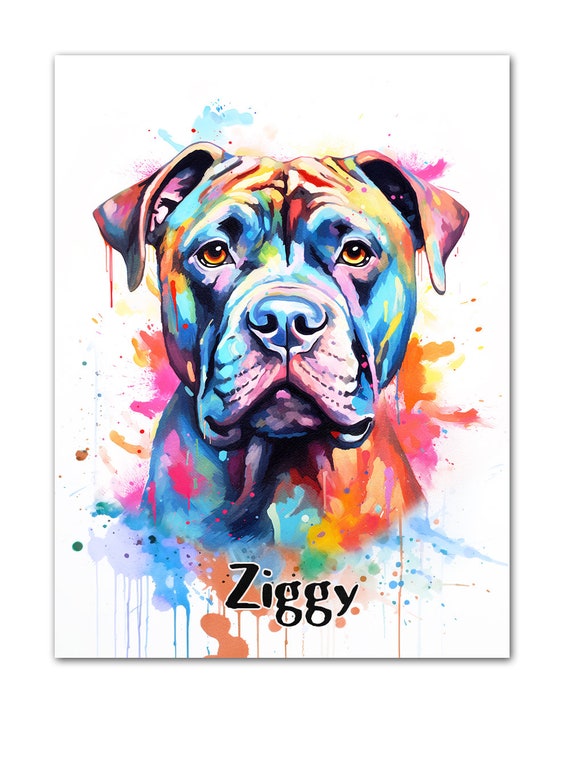 Bulldog Ançais Sur Un Fond D'aquarelle Arc-en-ciel Tache Réseau Neuronal Ai Généré | Photo Premium