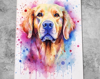 Yellow Labrador Art Print Painting - Lab Watercolor Portrait - Groomers Painting Art Memorial Gift - Dog Lover Gift  - Canvas or Print