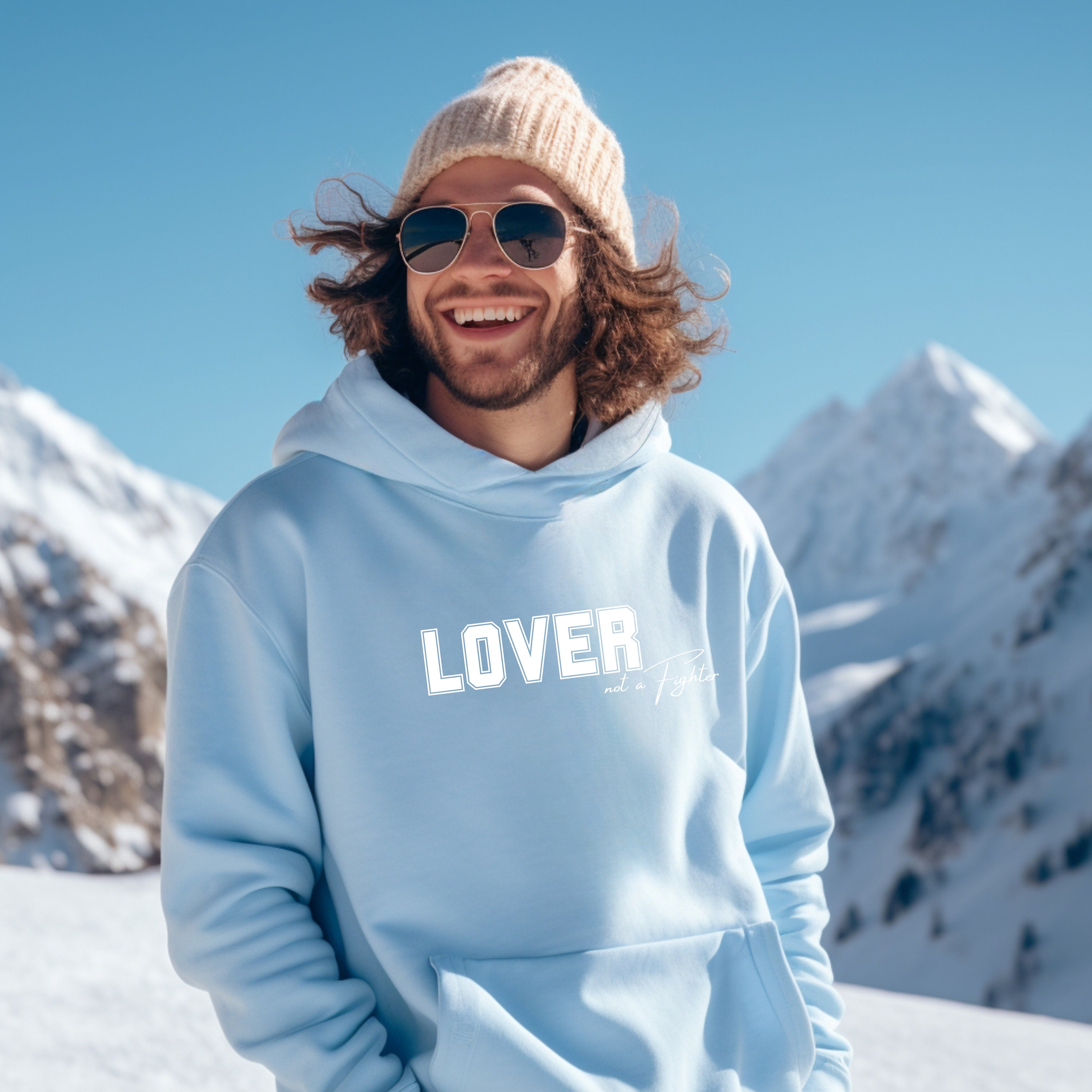 Lover Not a Fighter Hoodie Unisex Minimalist Design Statement Hoodie Hoodie for Women Hoodie for Men Gift Etsy