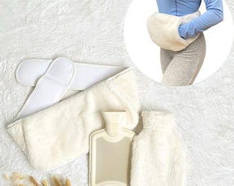 WarmEaze Hot Water Bottle with Adjustable Waist Belt – Comfort White 3-Piece Set