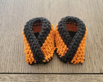 Botines para bebé de 3 a 6 meses en color negro y calabaza para todas las estaciones