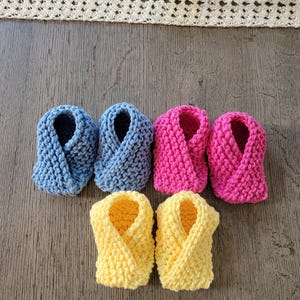 All Season Handmade Knit Baby Booties 3-6 Months