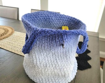 Cesta grande tejida a crochet hecha a mano, soporte para juguetes para mascotas, almacenamiento de juguetes para niños, almacenamiento para sala de estar
