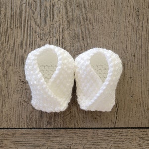 All Season White Baby Booties 3-6 Months