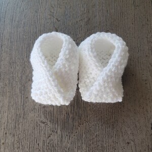 All Season White Baby Booties 3-6 Months