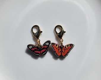 Conjunto de marcadores de puntada de mariposa de madera, marcador de puntada de ganchillo, marcador de puntada de punto