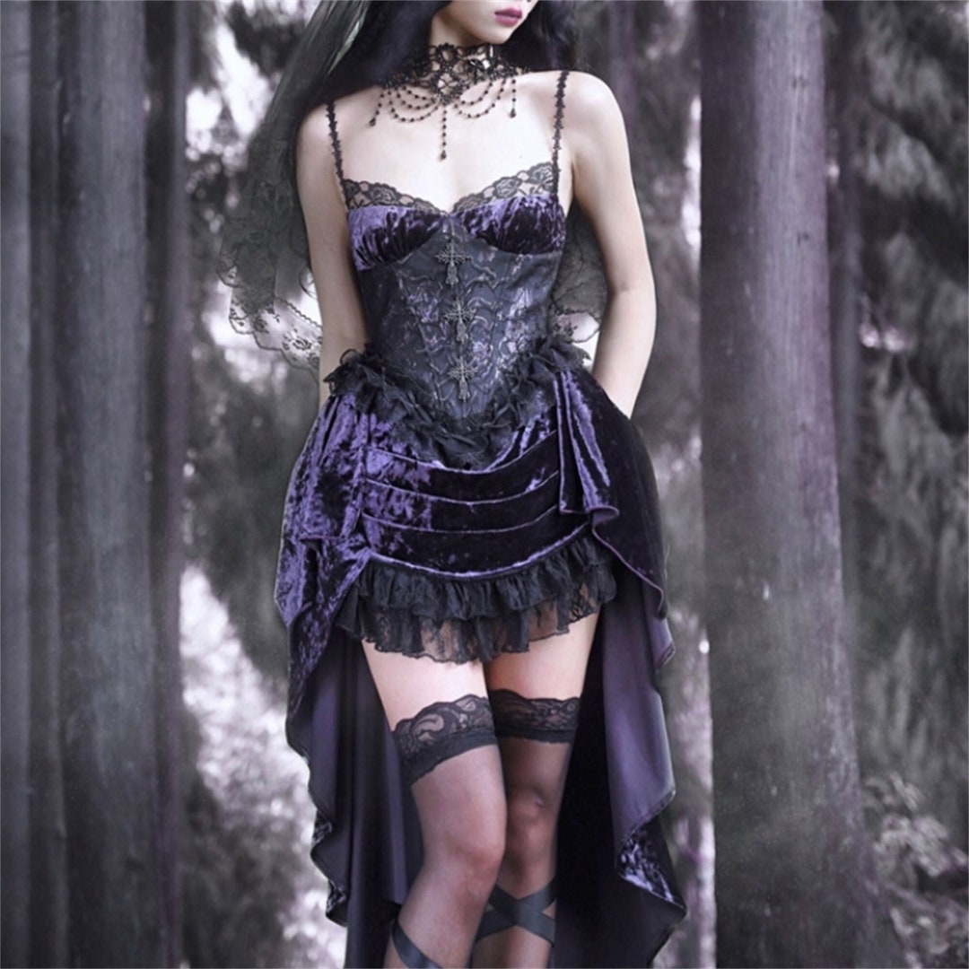 Women Gothic Plus Size Long Dresses Halloween Lace Dress Flare Sleeve Halloween Dresses Cosplay Costume Gothic Clothes For Women main image 0