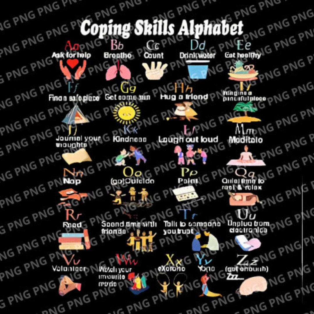 Coping Skills Alphabet PNG Mental Health Download Mental - Etsy Canada
