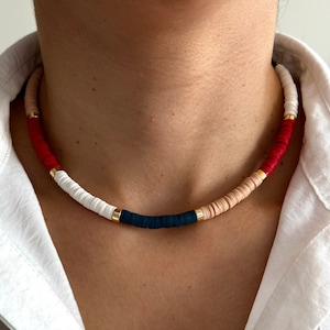Fimo Beaded Necklace | Choker Necklace | Summer Necklace | Fish Necklace | Colorful Necklace | Gift For Her | White Necklace