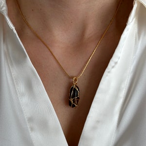 Irregular Natural Stone Necklace | Crystal Necklace | Agate Necklace | Tiger&#39;s Eye Stone Necklace | Citrine Stone Necklace | Gift For Her