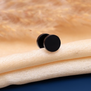 Titanium Stud Earrings for Men & Women - Minimalist Hypoallergenic Earrings - Black, Gold and Silver Round Earrings - Trendy Gift