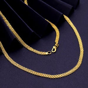 Dainty Gold Plated Chain Necklace, Minimalist Unisex Jewelry Elegant Layering Necklace, Gold Plated Chain, Gift for Her or Him Handmade Gift