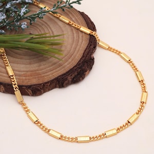 Dainty Gold Plated Chain Necklace | Elegant Layering Chain for Women | Unisex Silver Base Jewelry | Minimalist Gift for Her or Him Handmade
