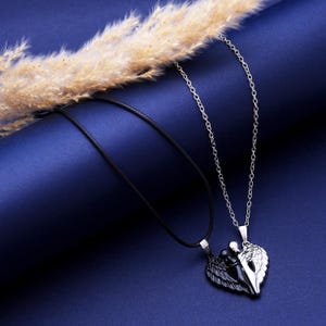Couple Necklace 1 Pair Matching Magnet Heart Necklaces for Couples 925 Sterling Silver BFF Birthday Christmas Gifts, Necklace For Boyfriend