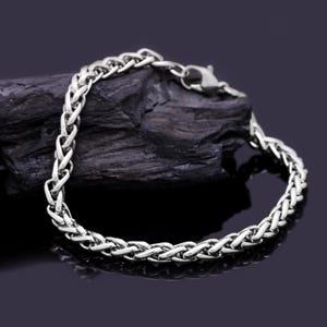 925 Silver Curb Chain Bracelet | Men&#39;s Chunky Bracelet | Unisex Jewelry Gift | Valentine Day Gift for Him | Handmade Jewelry Silver Jewelry