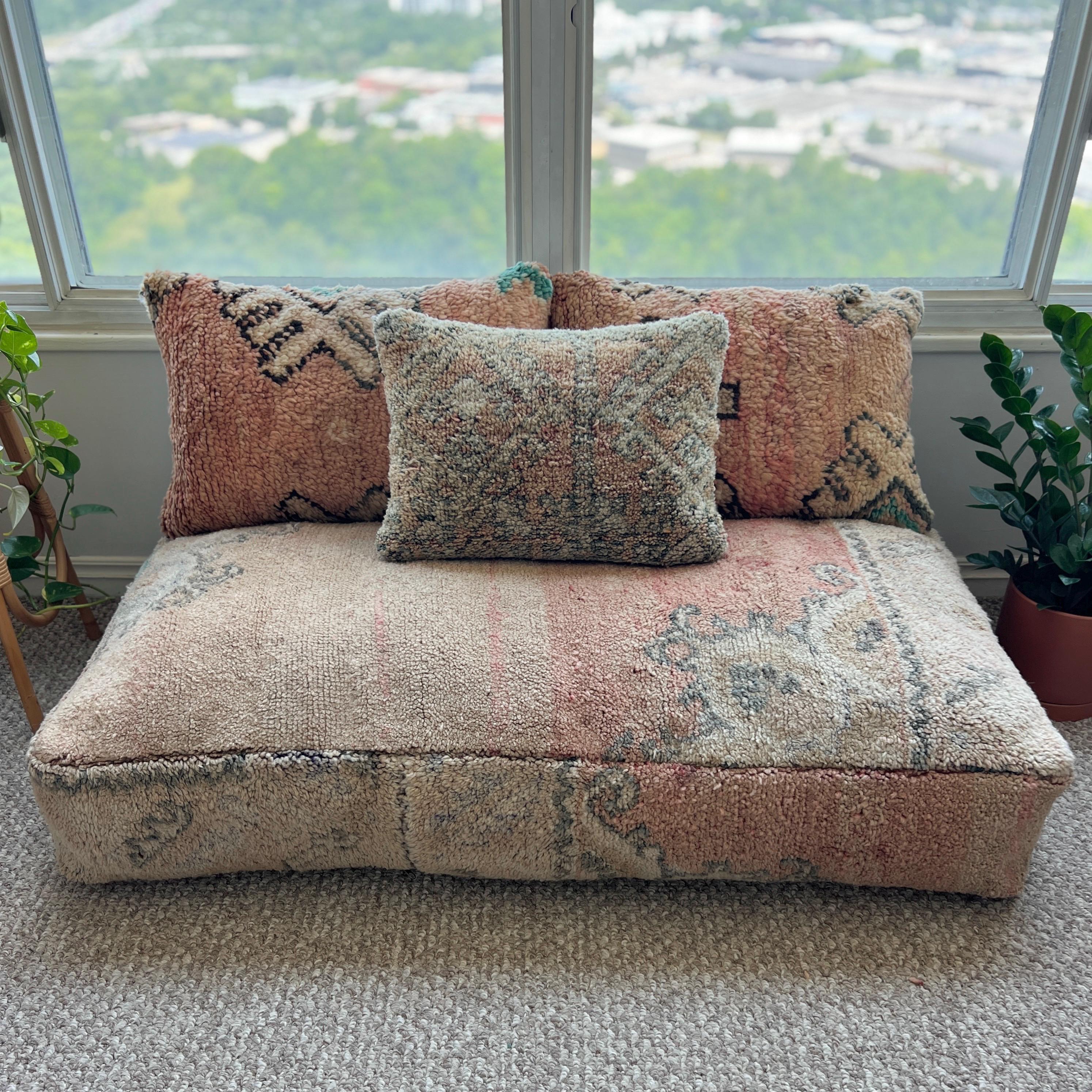 Moroccan pouf, beanbag, BEIGE, PINK, BROWN, red, purple, white, blue, floor cushion, ottoman, dog bed, floor seat, floor pillow, beni ourain