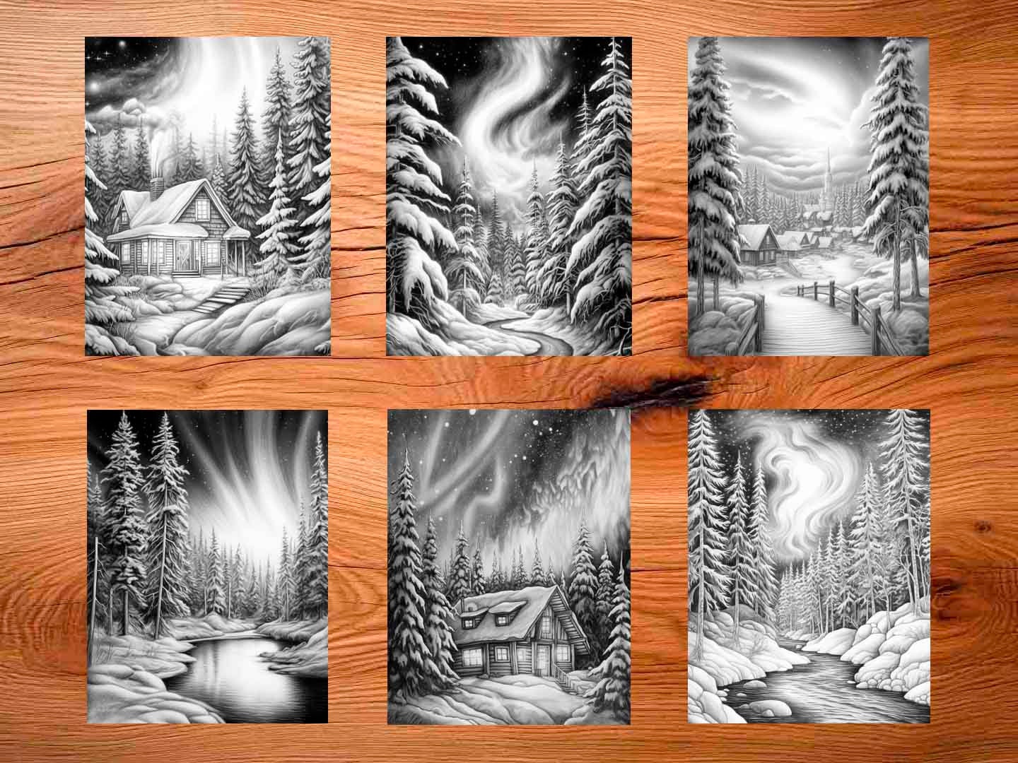 Northern Lights Coloring Pages, for Adults and Kids, Instant Download ...