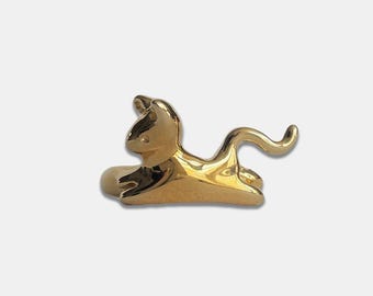 Cat Ring Gold | Gold Vermeil Ring | Gold Plated Sterling Silver Ring