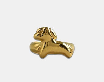 Horse Ring Gold | Gold Vermeil Ring | Gold Plated Sterling Silver Ring