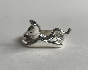 Cat Ring | Sterling 925 Silver Ring | Handmade Silver Ring