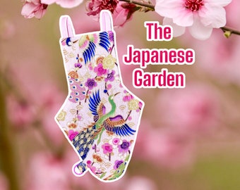 Pigeon Pants Flyper Diaper Bird Flightsuit - The Japanese Garden w/ matching Fuchsia leash option