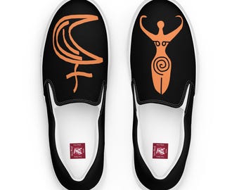 Embrace Mystery: Black Moon Lilith Women’s Slip-On Canvas Shoes - Step into Enigmatic Style