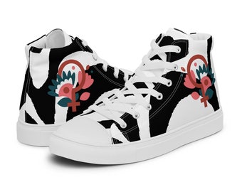 Blooming Fashion: Flower Venus Women’s High Top Canvas Shoes – Step into Style