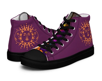 Embrace Divine Power: Triple Faced Goddess Women’s High Top Canvas Shoes